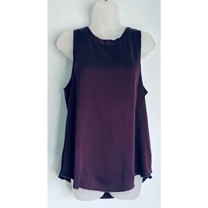 100% Silk Relaxed Fit Tank Top Purple Women's Medium Chaser